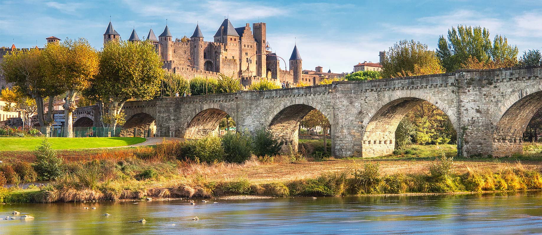 Vue du pont et de la citadelle de Carcassonne